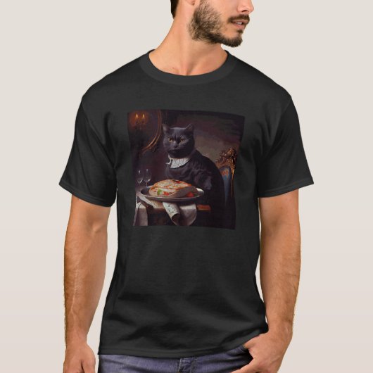 Zwarte Kat Aanslag Steak T-shirt (Voorkant)