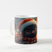 Zwarte Kat Achtbaan Kerstmis Koffiemok (Voorkant links)