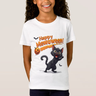 Zwarte Kat Achter Pompoen Halloween 🎃 T-shirt