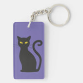 Zwarte kat acryl sleutelhanger (achterkant)