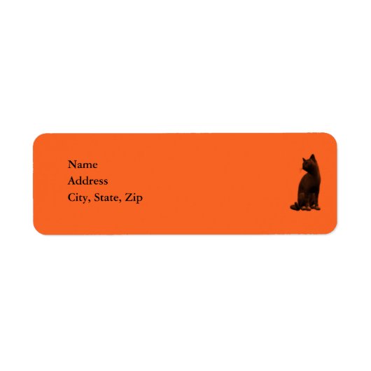 Zwarte Kat Adreslabels Sjabloon Etiket (Voorkant)