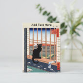 Zwarte Kat Ansichtkaart Briefkaart (Staand voorkant)
