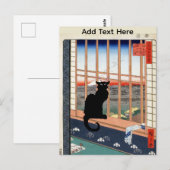 Zwarte Kat Ansichtkaart Briefkaart (Voorkant / Achterkant)