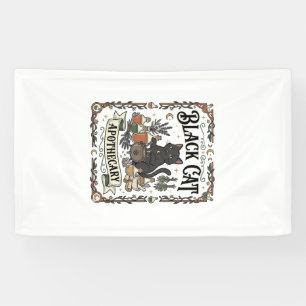 Zwarte Kat Apotheek Kat Hekserig Mystieke Apotheek Spandoek