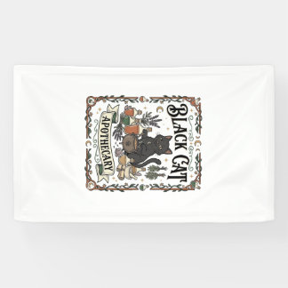 Zwarte Kat Apotheek Kat Hekserig Mystieke Apotheek Spandoek