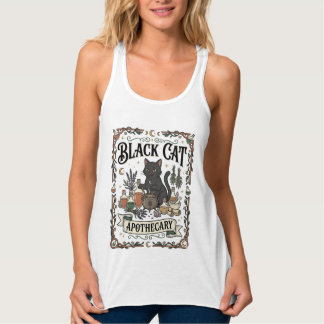 Zwarte Kat Apotheek Kat Hekserig Mystieke Apotheek Tanktop