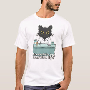 Zwarte Kat Apotheker Apotheek Citaat Illustratie T-shirt