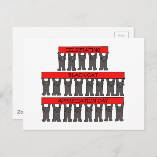 Zwarte Kat-appreciatiedag 17 augustus Briefkaart (Voorkant / Achterkant)