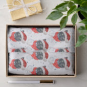 Zwarte Kat Aquarel met Kerstsjaal Tissuepapier (Geschenk)
