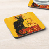 zwarte kat Art Nouveau Chat Noir Steinlen Bier Onderzetter (Linkerzijde)