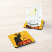 zwarte kat Art Nouveau Chat Noir Steinlen Bier Onderzetter (Rechterzijde)