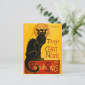  zwarte kat Art Nouveau Chat Noir Steinlen Briefkaart (Staand voorkant)
