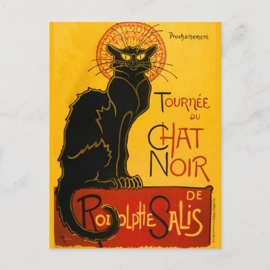  zwarte kat Art Nouveau Chat Noir Steinlen Briefkaart (Voorkant)