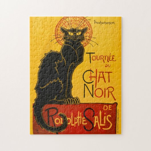 zwarte kat Art Nouveau Chat Noir Steinlen Legpuzzel (Verticaal)