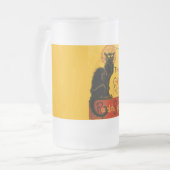 zwarte kat Art Nouveau Chat Noir Steinlen Matglas Bierpul (Voorkant links)