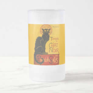 zwarte kat Art Nouveau Chat Noir Steinlen Matglas Bierpul