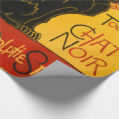  zwarte kat Art Nouveau Paris Cadeaupapier (Hoek)