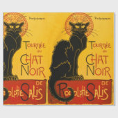  zwarte kat Art Nouveau Paris Cadeaupapier (Vlak)