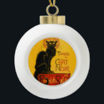 zwarte kat Art Nouveau Paris Keramische Bal Ornament<br><div class="desc">Théophile Alexandre Steinlen Le Chat Noir Le Chat Noir was een 19e-eeuwse amusementsvestiging in het Bohemen Montmartre district in Parijs. De illustratie van het Art Nouveau poster van Théophile Steinlen uit 1896 is een advertentie voor een rondleiding naar andere steden van de groep van kabelentertainers van Le Chat Noir. Théophile...</div>