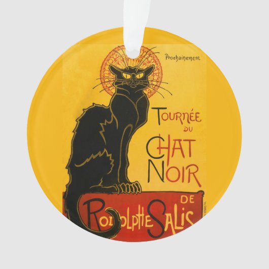  zwarte kat Art Nouveau Paris Ornament (voorkant)