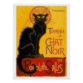  zwarte kat Art Nouveau Paris Perfect Poster (Voorkant)