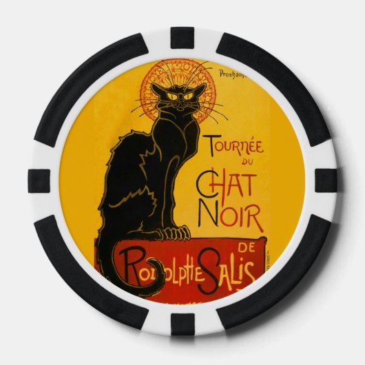  zwarte kat Art Nouveau Paris Poker Chips (Voorkant)