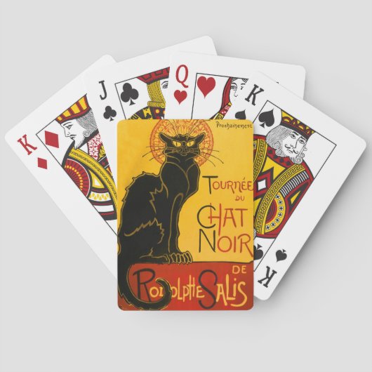  zwarte kat Art Nouveau Paris Pokerkaarten (Achterkant)