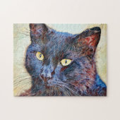 zwarte kat art Puzzle Legpuzzel (Horizontaal)