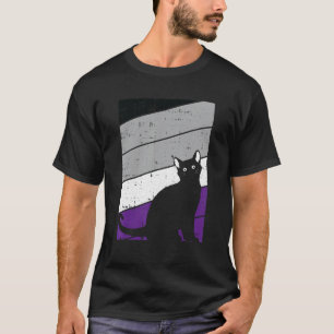 Zwarte Kat Aseksuele Pride Kitten Lgbt Q Trots Bon T-shirt