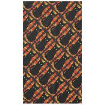 Zwarte kat, Autumn-bladeren patroon, Halloween leu