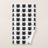 Zwarte kat bad handdoek (Handdoek)
