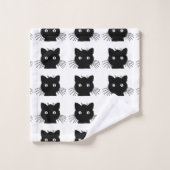 Zwarte kat bad handdoek (Wasdoekje)