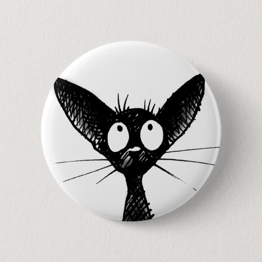 zwarte kat badge ronde button 5,7 cm (Voorkant)
