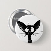 zwarte kat badge ronde button 5,7 cm (Voorkant /achterkant)