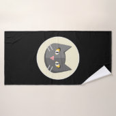 Zwarte kat badhanddoek (Badhanddoek)