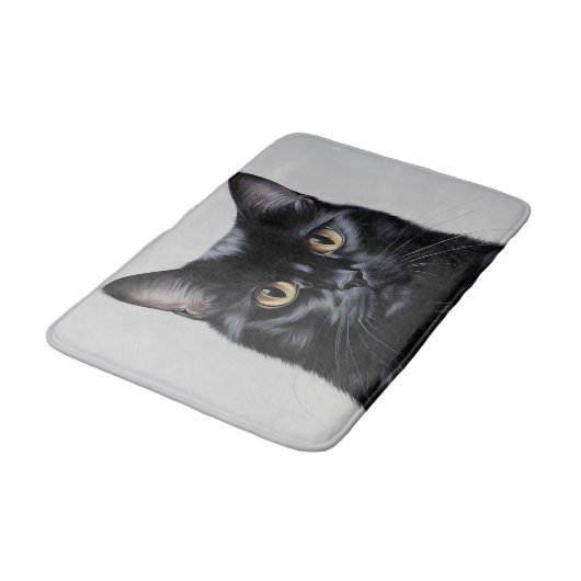 Zwarte kat badmat (Gekanteld)