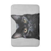 Zwarte kat badmat (Voorkant Verticaal)