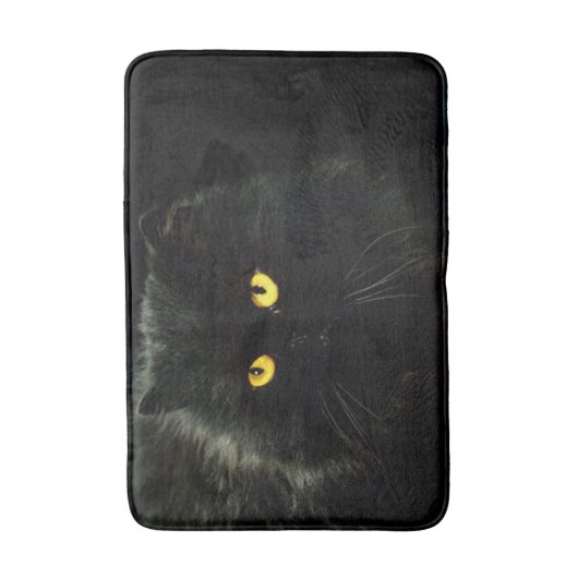 Zwarte kat badmat (Voorkant Verticaal)