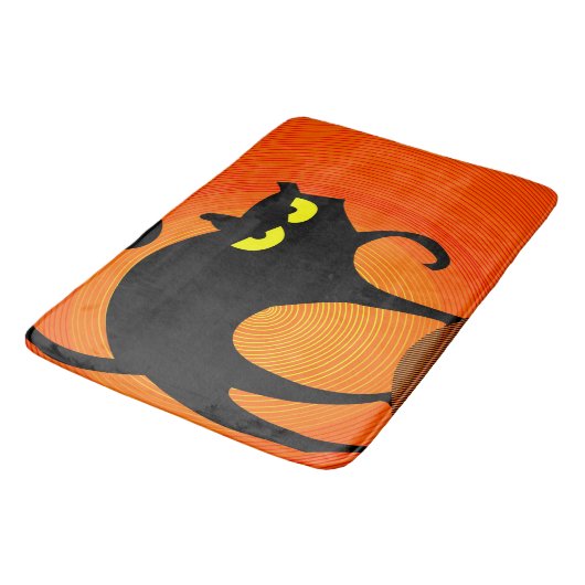 Zwarte kat badmat (Gekanteld)
