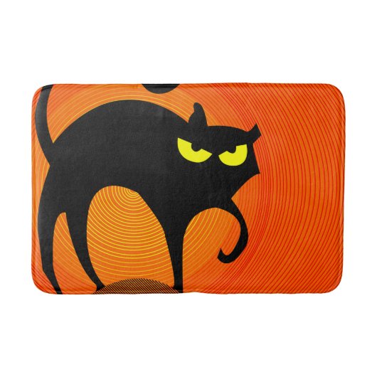 Zwarte kat badmat (Voorkant)