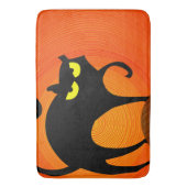 Zwarte kat badmat (Voorkant Verticaal)