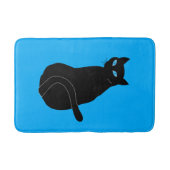 Zwarte Kat Badmat Blauw of Kies Kleur (Voorkant)