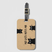 Zwarte Kat Bagage Label (Voorkant (verticaal))