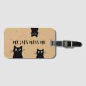 Zwarte Kat Bagage Label (Voorkant (horizontaal))