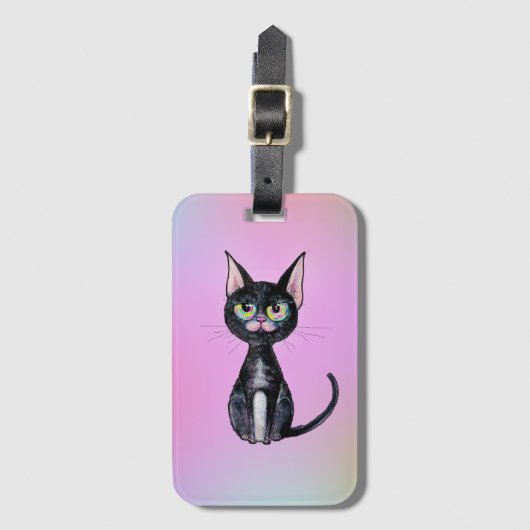 Zwarte Kat Bagage Label (Voorkant (verticaal))