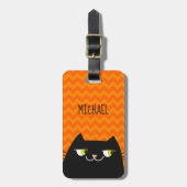 Zwarte kat bagagelabel (Voorkant verticaal)