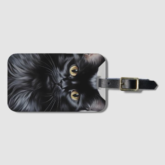 Zwarte kat bagagelabel (Voorkant (horizontaal))