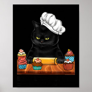 Zwarte Kat Bakken Omdat Moord Verkeerd Is Kat Lief Poster