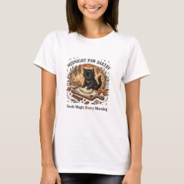 Zwarte Kat Bakken Vintage Design T-shirt