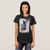 Zwarte Kat Basketbal! T-shirt (Voorkant volledig)